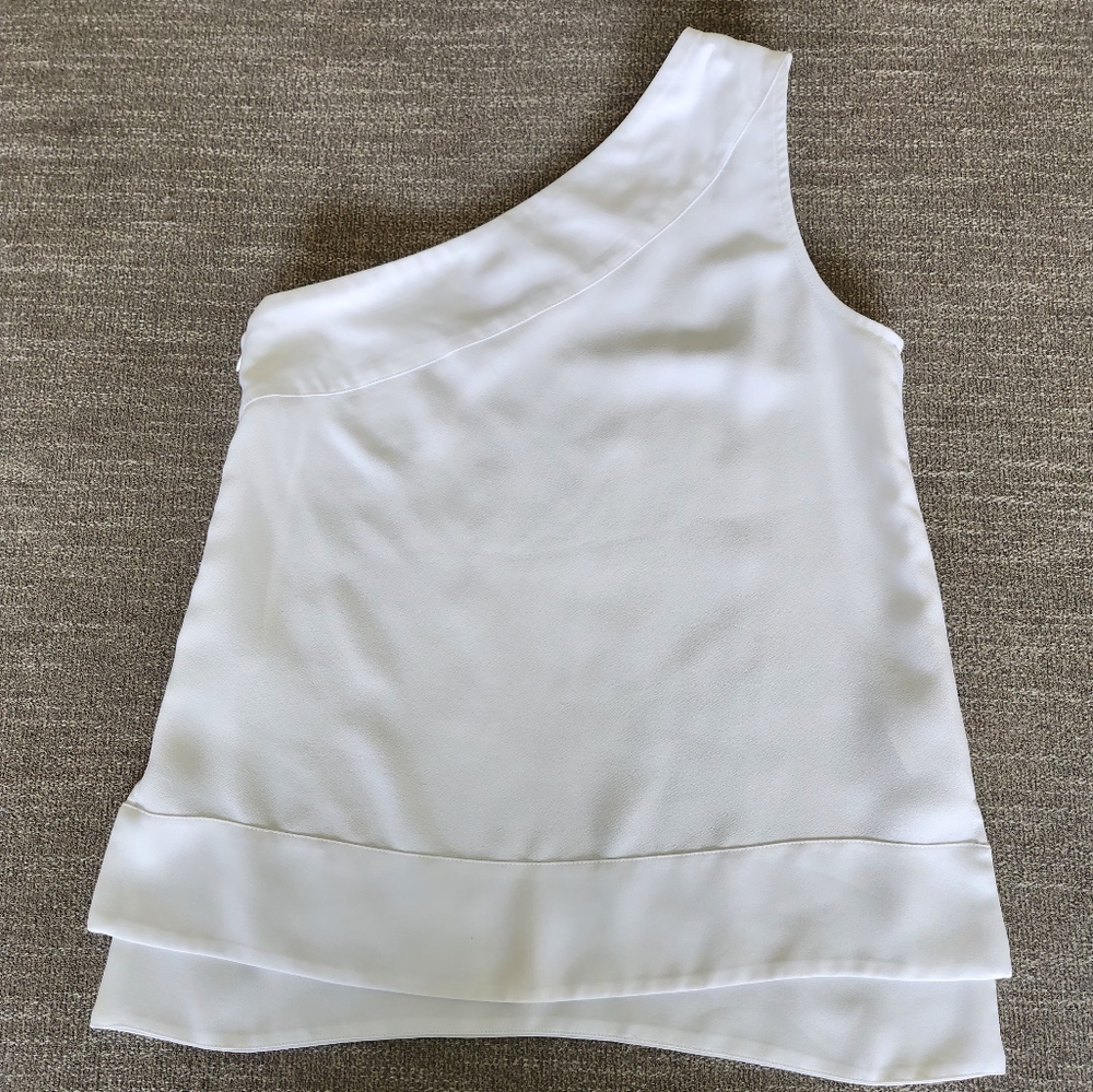 Banana Republic White One-Shoulder Tank Top
